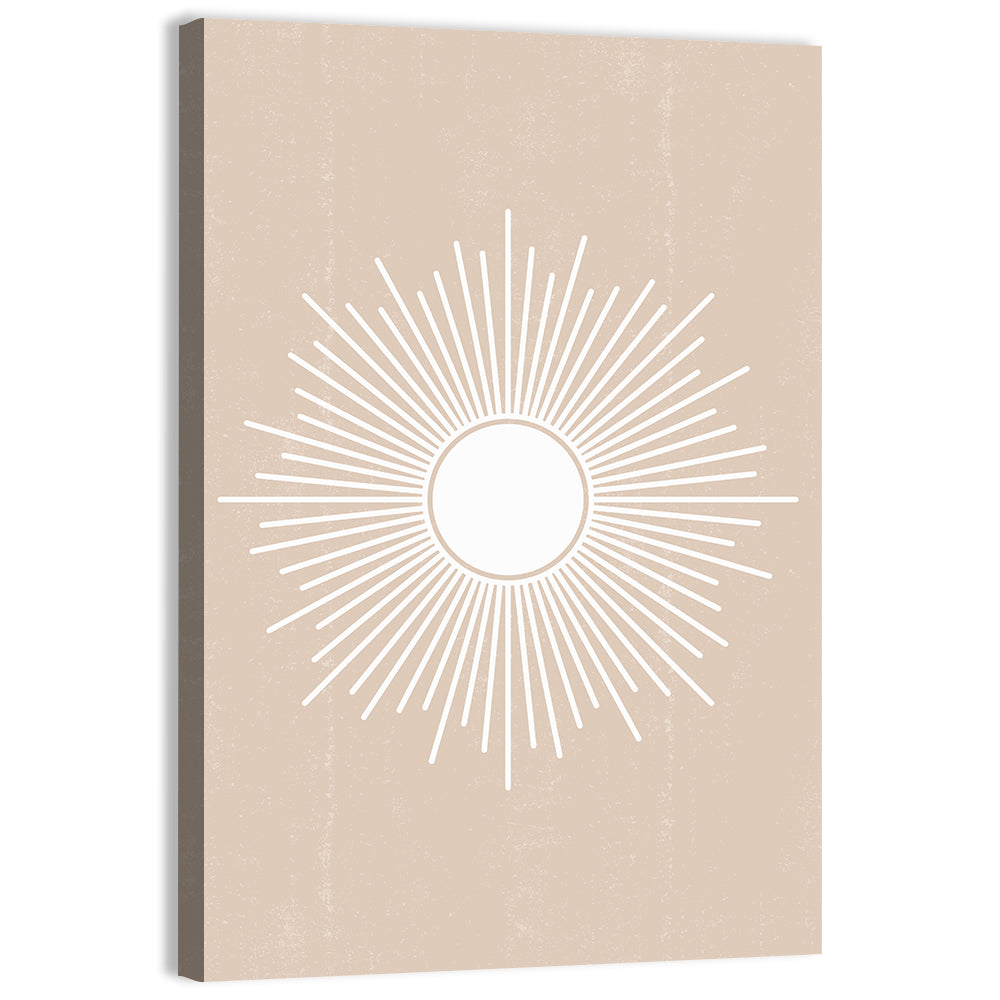 Beige Sunburst Abstract Wall Art