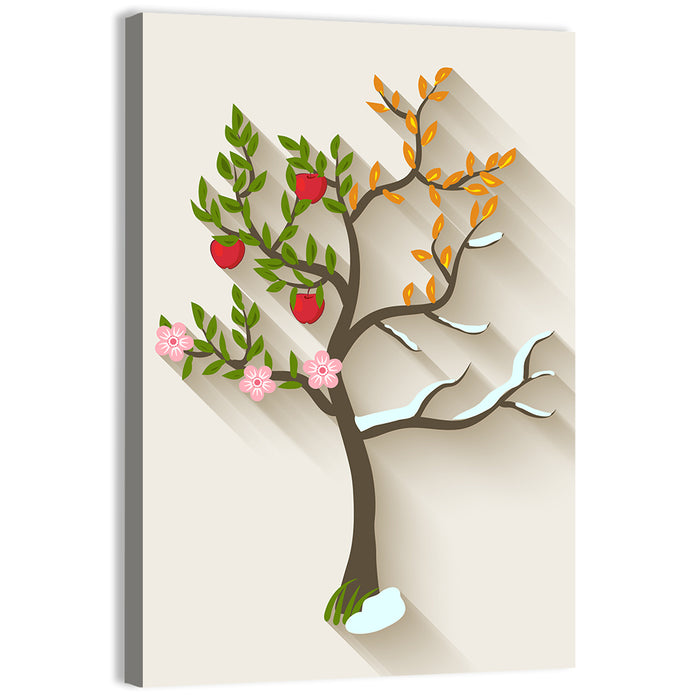 Four Seasons Tree Wall Art as a canvas print