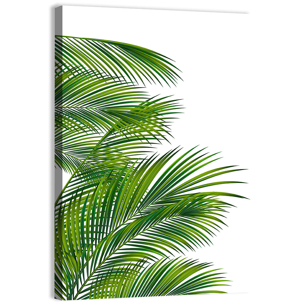 Asymmetrical Palm Fronds Wall Art, canvas print, portrait