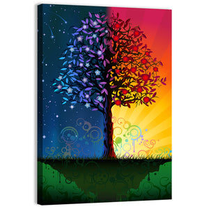 Tree at Day & Night Wall Art