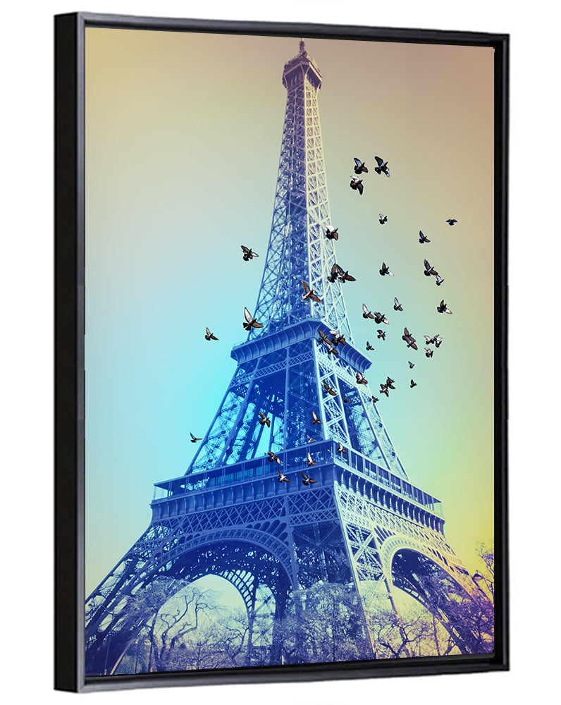 Retro Eiffel Tower Illustration Wall Art