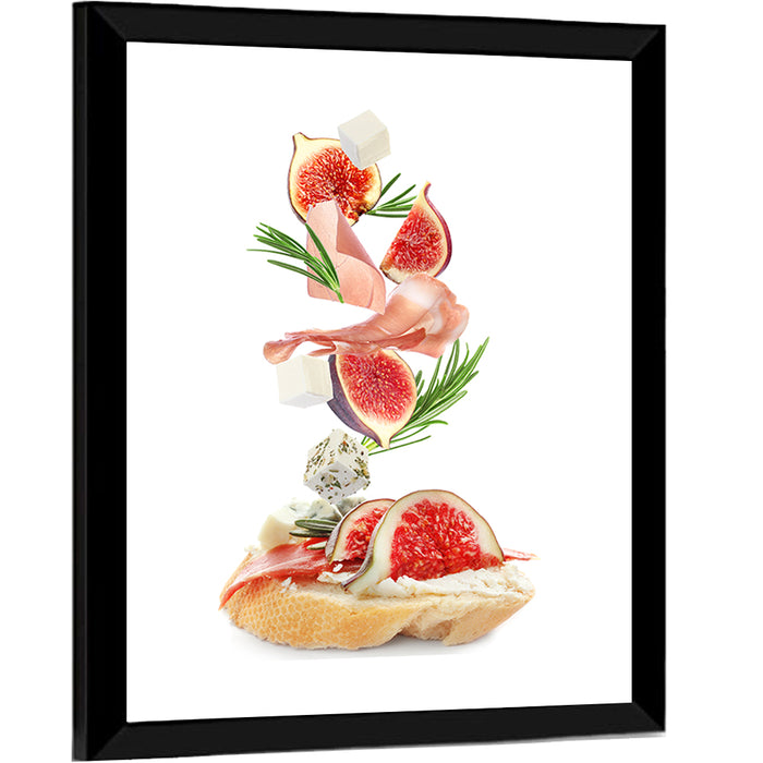 Bruschetta with Figs and Prosciutto Wall Art as a framed print