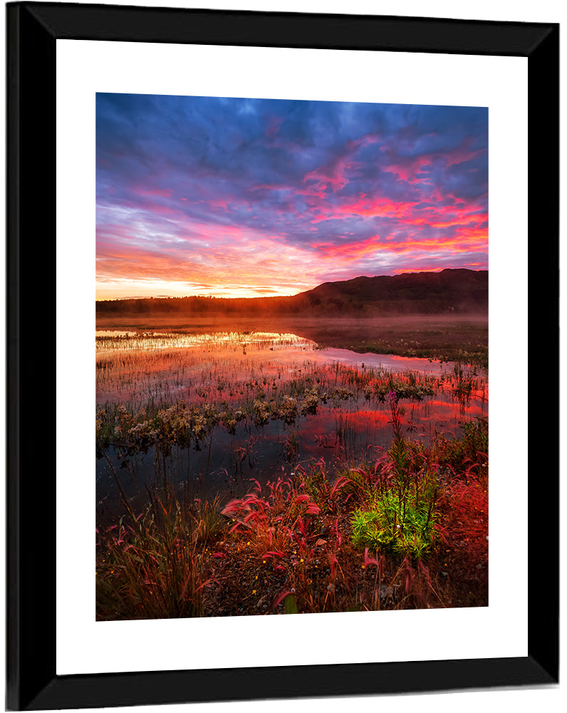 Fish Lake Yukon Sunset Wall Art