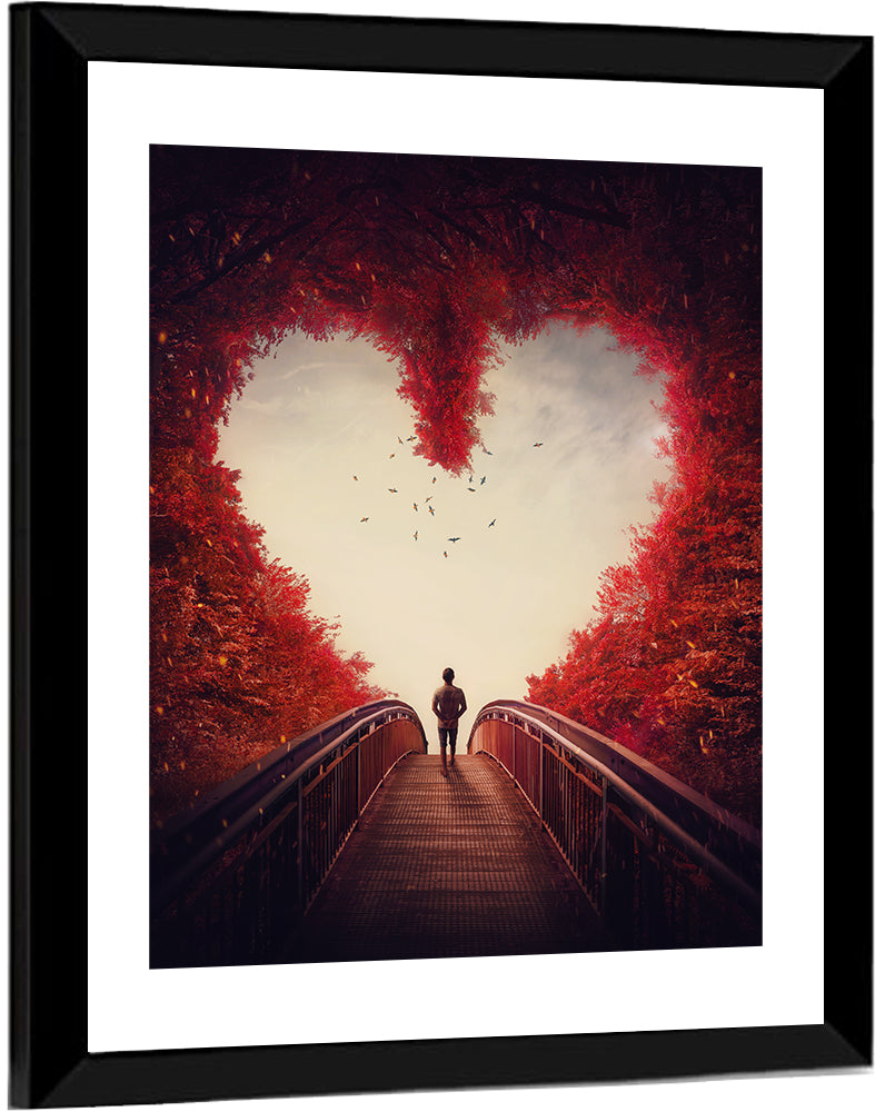Heart Shaped Forest Path Wall Art