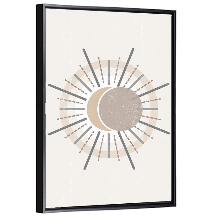 Sunburst Boho Minimalist Ii Wall Art as a framed canvas