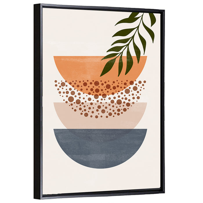 Stacked Sun and Moon Illustration Wall Art as a framed canvas