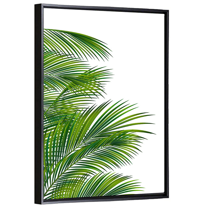 Asymmetrical Palm Fronds Wall Art as a framed canvas