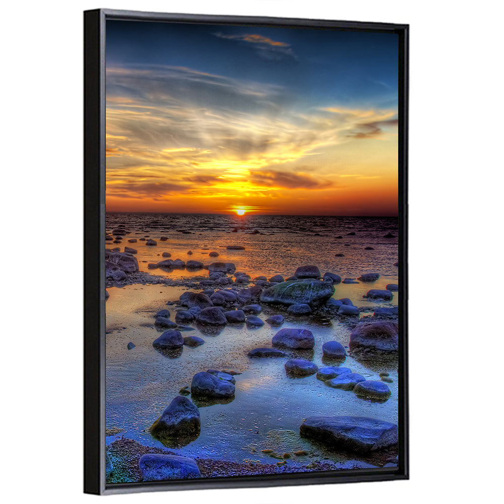 Sea Stones Sunset Wall Art