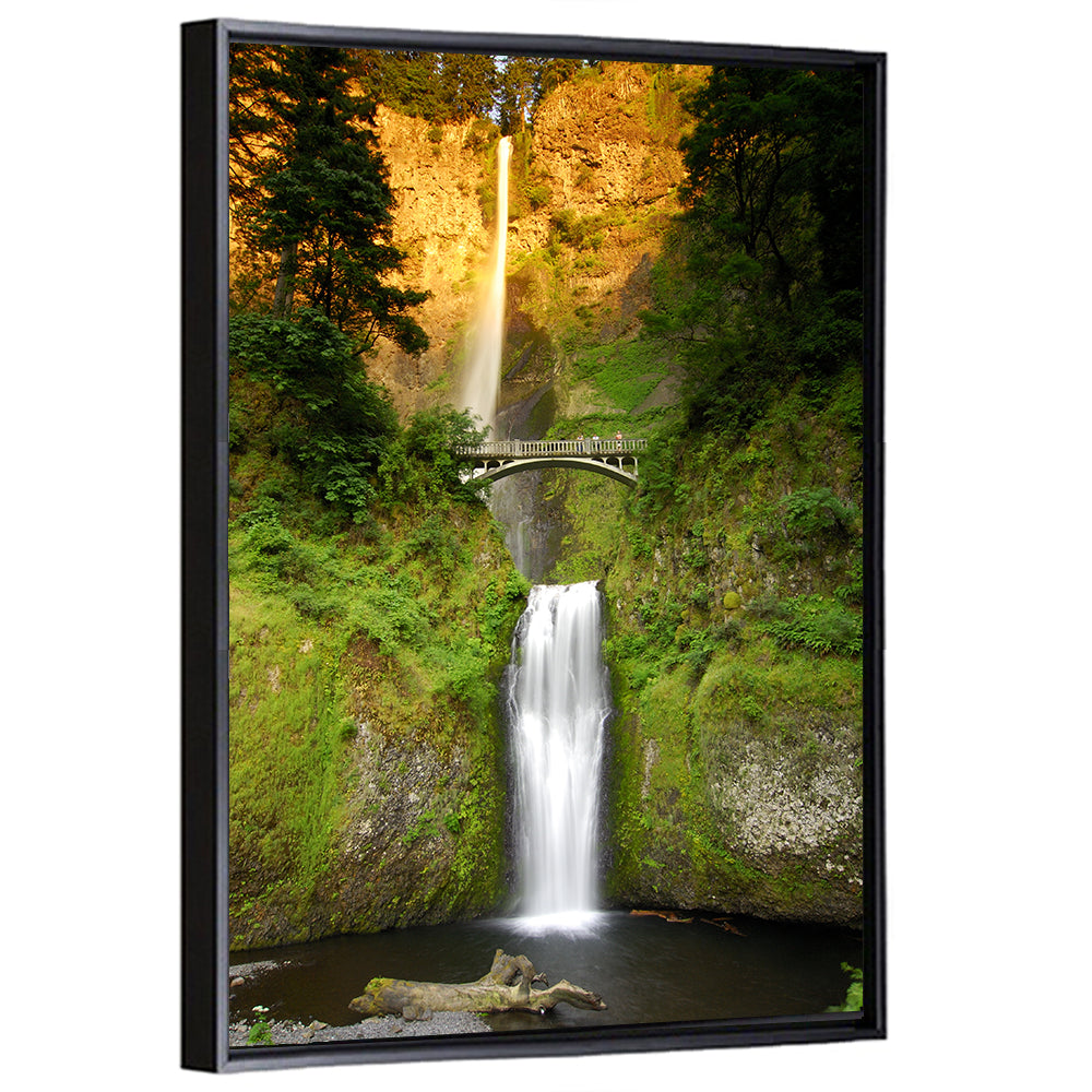 Multnomah Falls at Golden Hour Wall Art