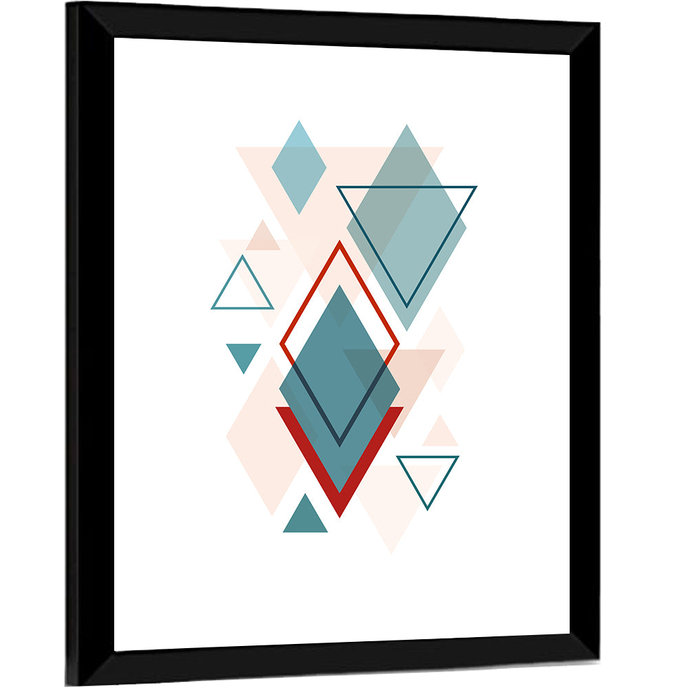 Scandinavian Overlapping Diamonds Wall Art