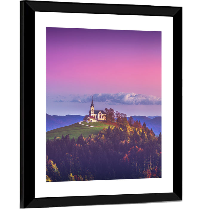 Saint Leonard Hilltop Church Wall Art as a framed print