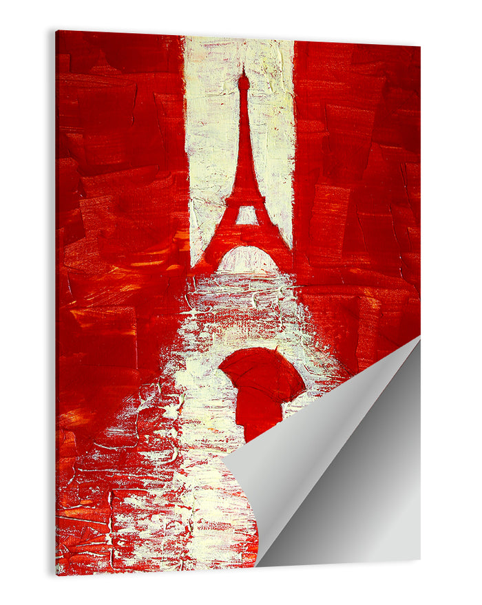 Rainy Paris Eiffel Tower Wall Art as a poster print