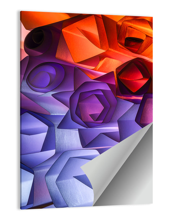 Geometric Paper Flowers Wall Art as a poster print