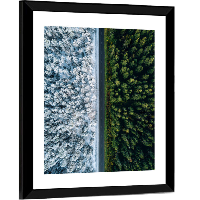 Summer and Winter Forests Wall Art as a framed print