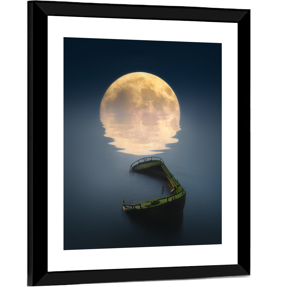 Moon & Broken Ship Wall Art