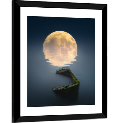 Moon & Broken Ship Wall Art