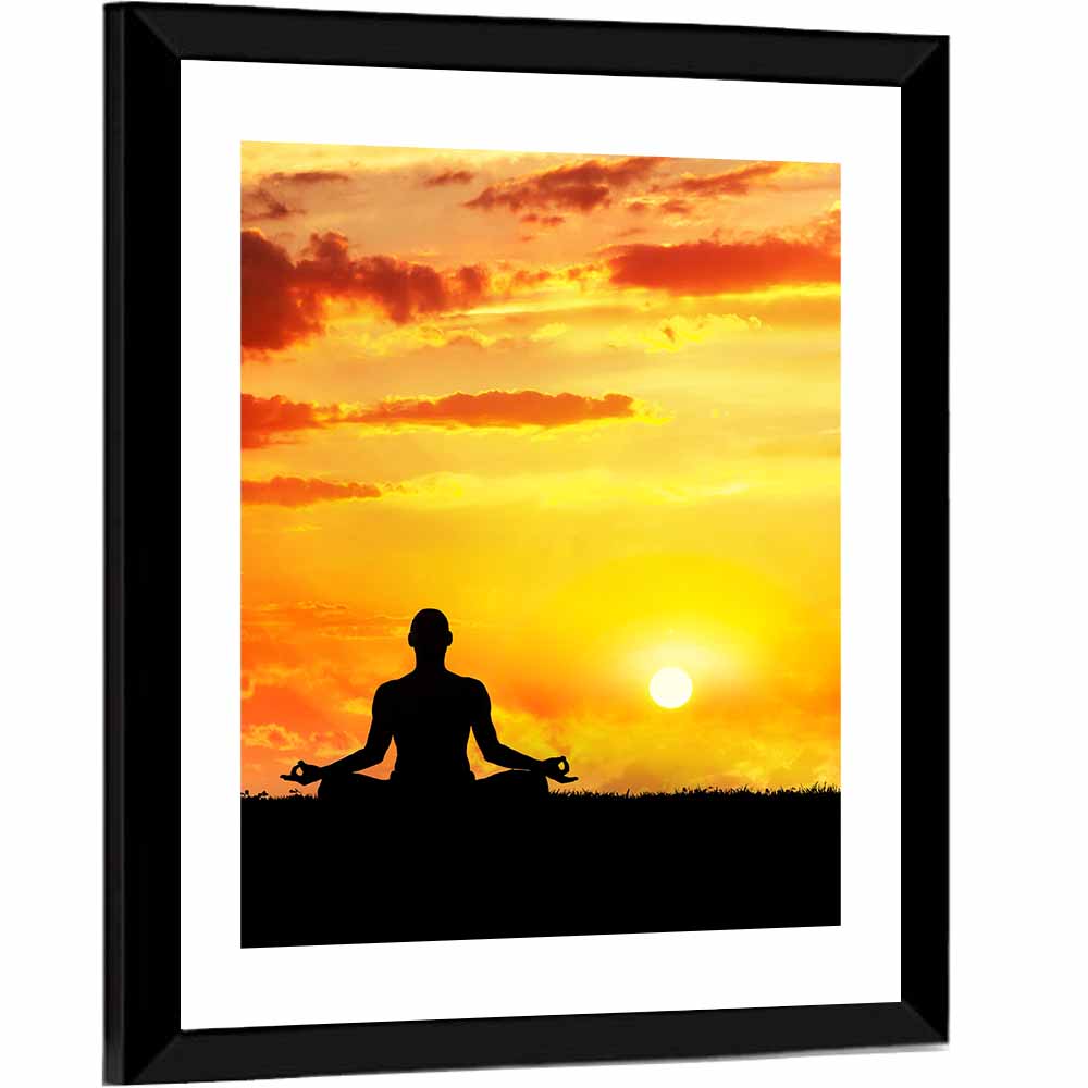 Canvas Print yoga at sunset 