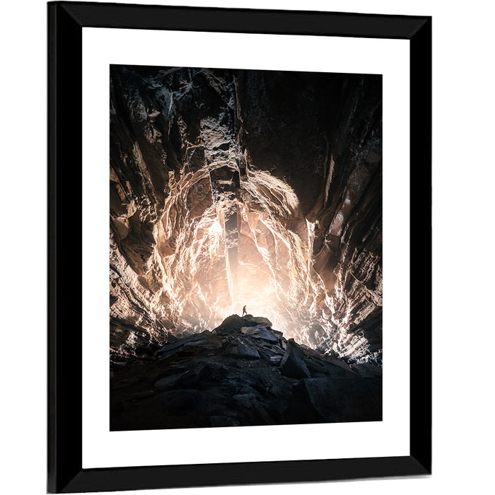 Secret Cave Silhouette Wall Art as a framed print