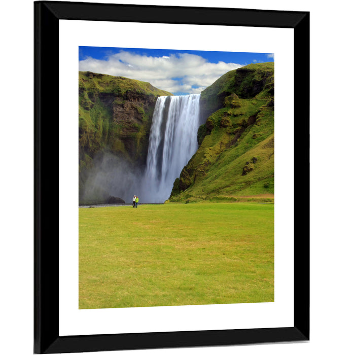 Skógafoss Waterfall Wall Art as a framed print