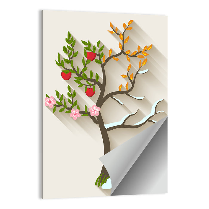 Four Seasons Tree Wall Art as a poster print