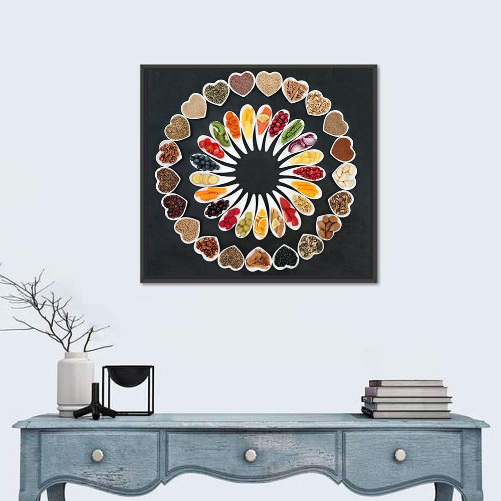 Circular Heart Bowls of Fresh Ingredients Wall Art
