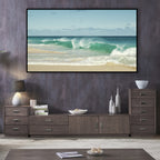 Turquoise Wave on Sandy Beach Wall Art