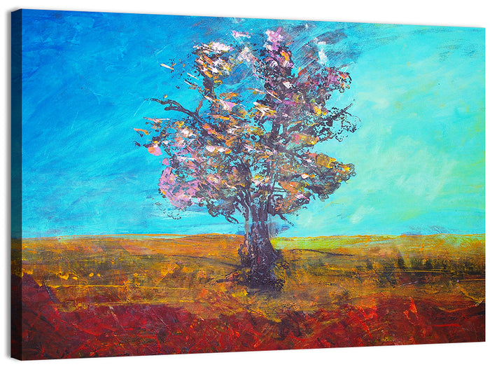 Lone Tree Illustration Wall Art as a canvas print