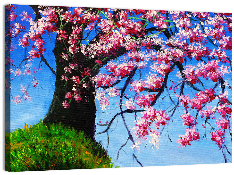 Spring Cherry Tree Illustration Wall Art