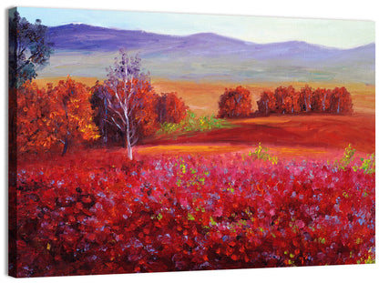 Red Autumn Abstract Wall Art