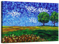Patchwork Field with Two Trees Wall Art