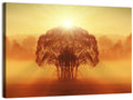 Golden Haze Tree at Sunset Wall Art