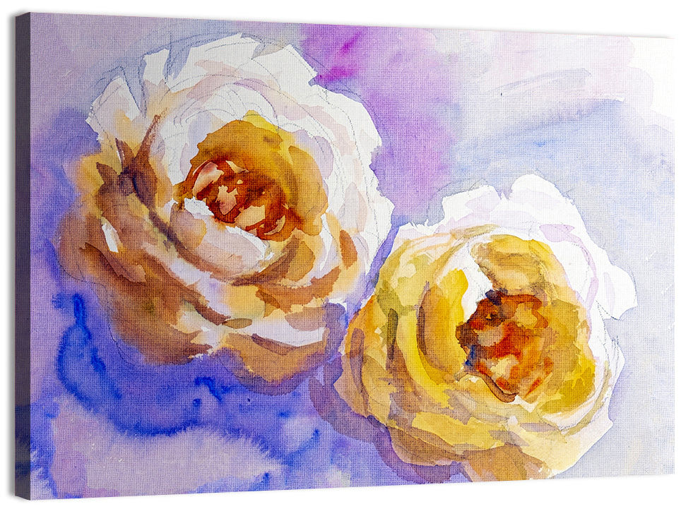 Diagonal Rose Pair Study Wall Art