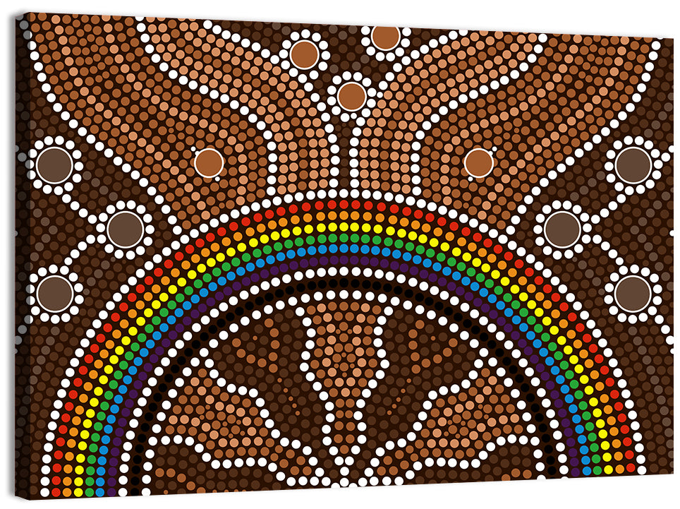 Stippled Rainbow Pattern Illustration Wall Art
