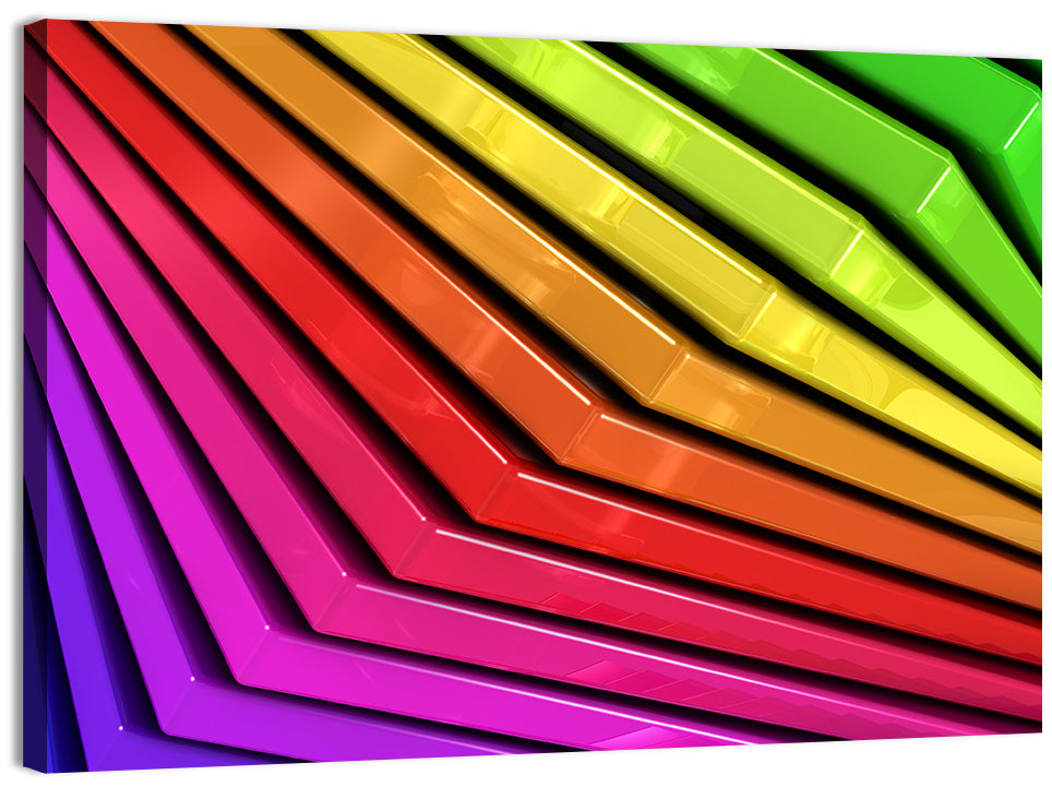 V-shape Rainbow Abstract Wall Art