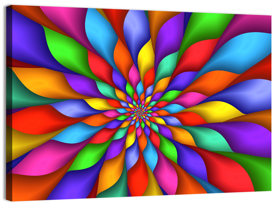 Spiral Rainbow Petals Wall Art