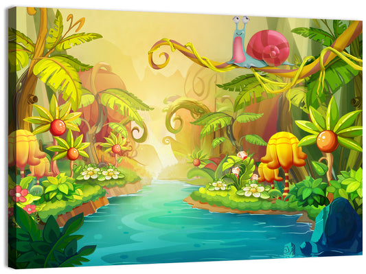 Fairy River With Snail Wall Art