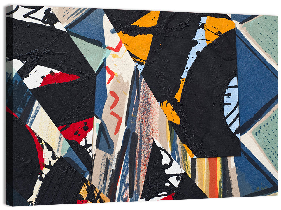 Textured Geometric Paper Collage Wall Art
