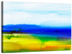 Watercolor Field with Mountains Wall Art