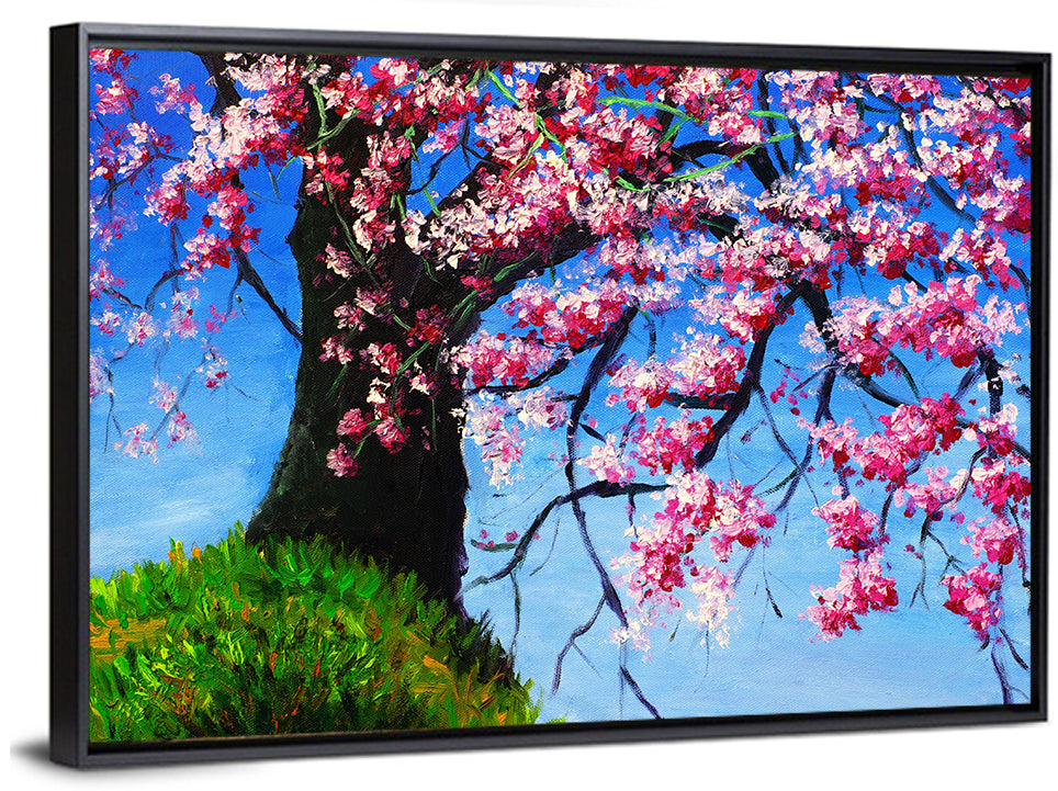Spring Cherry Tree Illustration Wall Art
