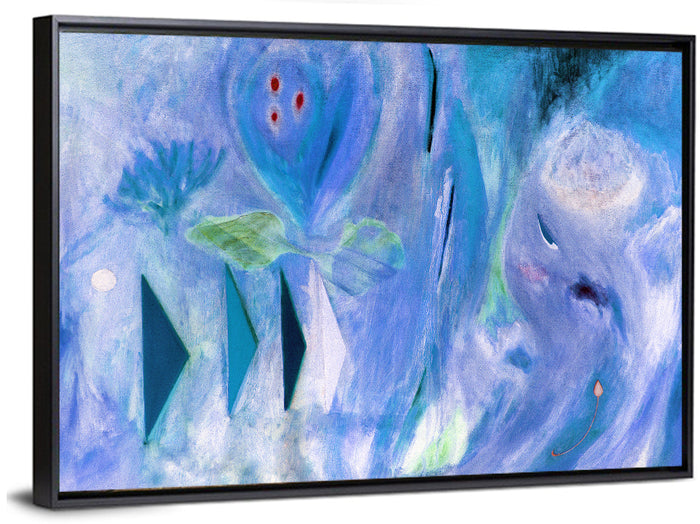 Bluish Textured Abstract Wall Art as a framed canvas