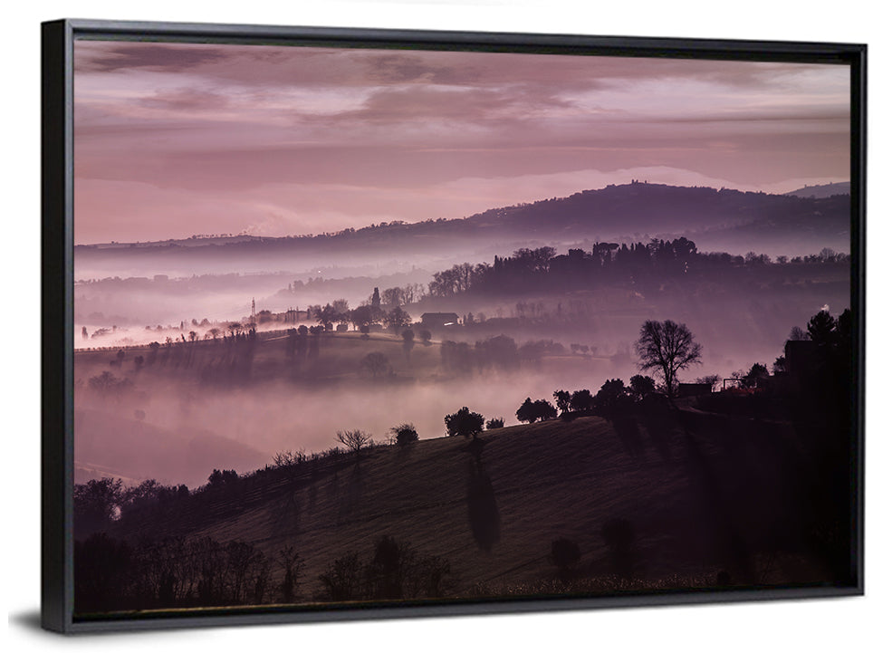 Misty Lavender Hills Wall Art