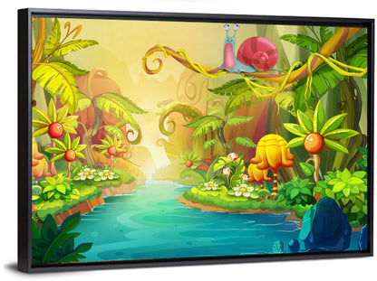 Fairy River With Snail Wall Art