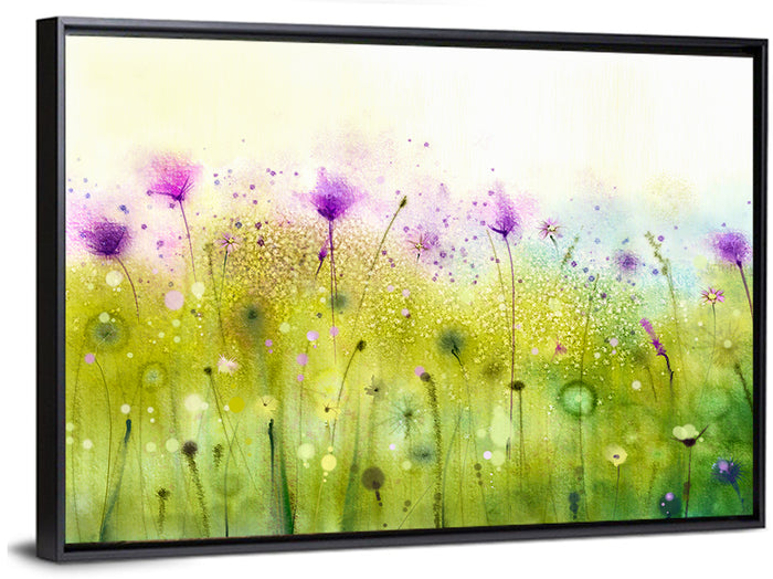 Cosmos Wildflower Meadow Wall Art as a framed canvas