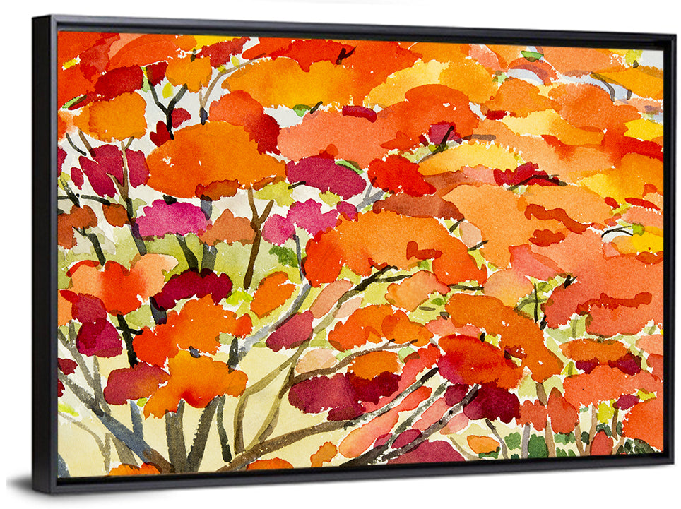 Peacock Flowers Abstract Wall Art