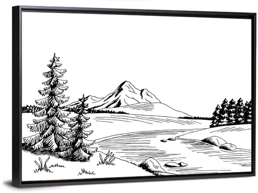 Mountain River Artwork Wall Art