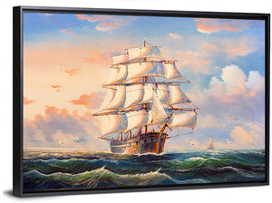 Sailing Boat Oil Painting Wall Art