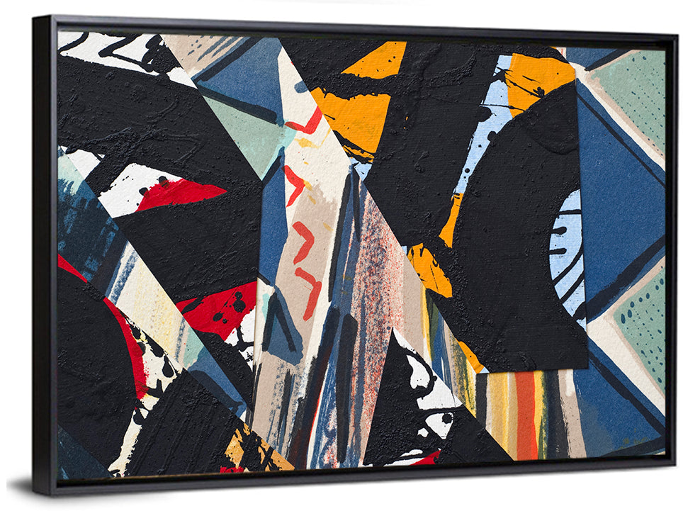 Textured Geometric Paper Collage Wall Art