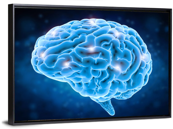 Brain Power Concept Wall Art as a framed canvas