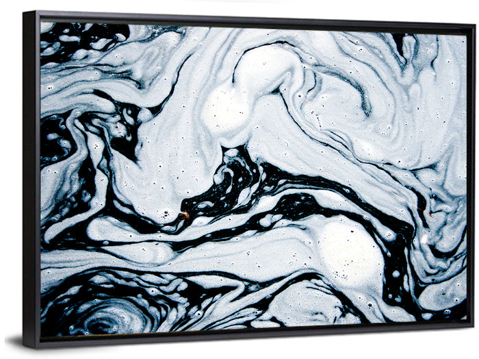 Foam Swirl Abstract Wall Art as a framed canvas
