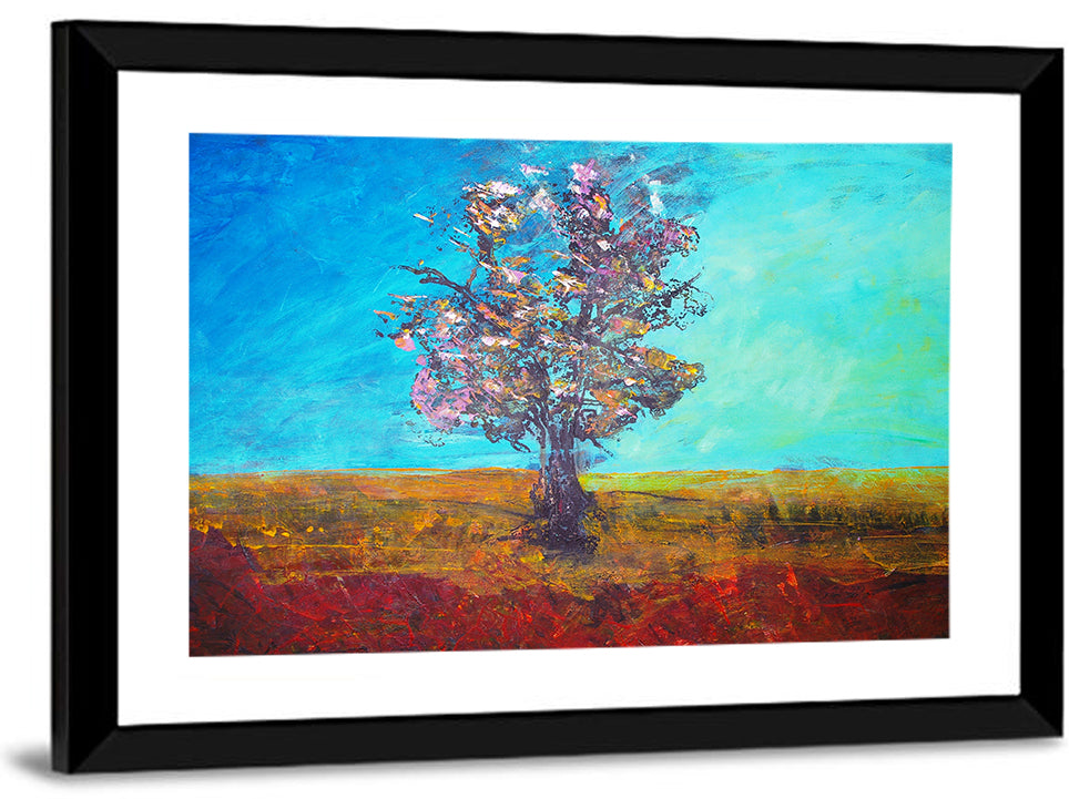 Lone Tree Illustration Wall Art